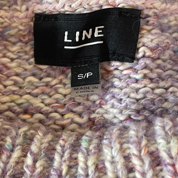 Line The Label Cotton Blend Uma Open Knit Marled Purple Pointelle Sweater Sz S - Picture 8 of 14